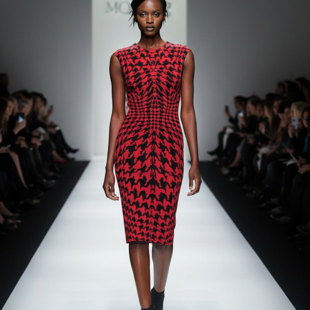 Iconic Alexander McQueen Super RARE F/W 2009‎ Horn Of Plenty Print Wool Dress